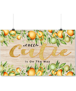 a Little Cutie is on The Way Baby Shower Backdrop for Rustic Citrus Oran... - €13,20 EUR