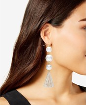 Thalia Sodi Gold-Tone Imitation Pearl and Tassel Drop Earrings - £10.92 GBP