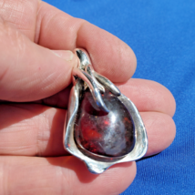 VERY LARGE 24 Grams Authentic Baltic Amber Handmade 925 Sterling Silver Pendant - $350.55