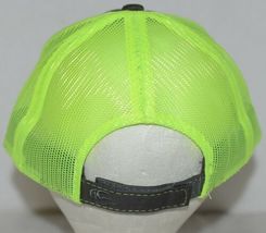 OC Sports Adjustable Hook Loop Style Baseball Hat Mesh Back Charcoal Neon Yellow image 4