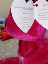 Ty &#39;Gasport&#39; Swingtag Error Beanie Babies Valentina The Purple Bear MWMT - £19.73 GBP