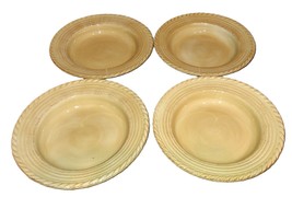 Z Gallerie Lucca Rimmed Pasta/Salad Bowl Hand Painted Rope Rim 4pc 10.25&quot; - $54.99