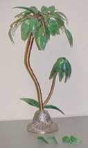 Vintage 13" Tall Palm Tree with Glass Leaves As Is - £11.73 GBP