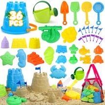 36Pcs Kids Beach Toys - Toddler Sand Toys Sandbox Toys With Beach Bucket... - £34.61 GBP