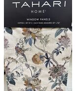 Tahari Pheasant Bird Floral Prints Two Back Tab Window Panels  50” x 96”... - $1,469.24 MXN