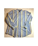Rochester Dress Shirt Mens 1X Blue Striped Collared Colorful Button Up W... - $212.77 MXN