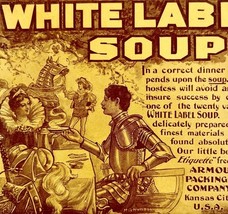 White Label Soup 1897 Advertisement Victorian Fit For Queen Food Armour ... - €17,28 EUR