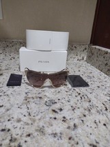 Prada woman sunglasses spr 72v gold frame brown lenses - $296.01
