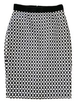 Banana Republic Women&#39;s Skirt Size 6 Black White Diamonds Pencil Faux Leather - £22.60 GBP