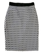 Banana Republic Women&#39;s Skirt Size 6 Black White Diamonds Pencil Faux Le... - £22.57 GBP