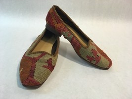 Zilim Art Woven Wool &amp; Leather Loafers Hand Made in Turkey Womens Size 6 - £25.14 GBP