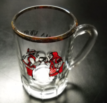 Russian Couple Toasting Shot Glass Miniature Mug Style Gold Rim Beer Tas... - $8.99