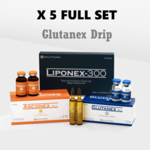 5 full set Glutanex 1200mg Glutathione Lipoticin 300mg Asconex 10g Vitam... - $1,500.00