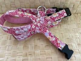 Floral Dog Harness, Plum Blossoms Pattern, Pink Color Shiba Inu Vest - $29.29