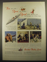 1956 United States Lines Cruise Ad - Time for rest.. space for action - £13.82 GBP