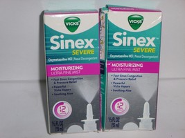 (2 pak0 Vicks Sinex Severe Nasal Decongestant Moisturizing Ultra Fine Mi... - $34.13 CAD