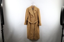 Vtg 40s Aquascutum Womens Large Distressed Wool Overcoat Jacket Beige En... - £272.52 GBP