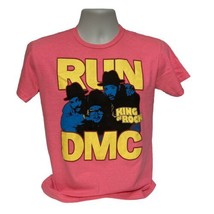 Run DMC Small T Shirt Top Neon Hot Pink Rap Tee Music Hip Hop King Of Rock - $10.50