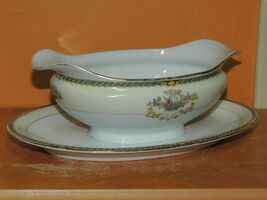 Noritake 8.5&quot; Oval Gravy Boat Dish &quot;Romance&quot; pattern 76835 Vintage / Ant... - $8.99