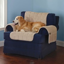 Non-Slip Furniture Protecting Pet Cover Recliner Chair 24x84 Beige Suref... - £24.76 GBP