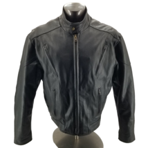 Unik Premium Men&#39;s Black Leather Motorcycle Jacket  Zip out Lining Biker... - $933.24 MXN