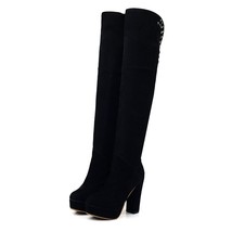 New Fashion Spring Winter Women Black Knight Boots Sexy Over the Knee Boots High - £67.53 GBP