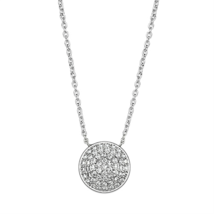 3W436 - Rhodium Brass Necklace with AAA Grade CZ  in Clear - $35.49