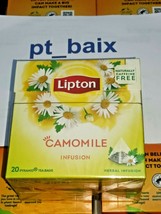LIPTON Chamomile  20 pyramids bags SEALED BOX-REAL FRUITS TEA - $4.25