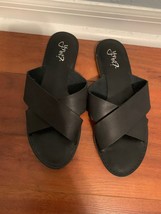 Y.Not? Black Slide Sandals Shoes Women&#39;s Size 8.5 - £11.62 GBP
