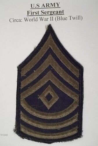 Primary image for U.S. ARMY FIRST SERGEANT ( CIRCA: WORLD WAR 2 ) BLUE TWILL LOT 25