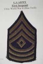U.S. Army First Serg EAN T ( Circa: World War 2 ) Blue Twill Lot 25 - £10.01 GBP