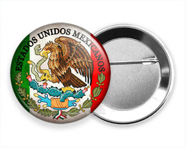 Rustic Patriotic Mexican Eagle Flag Mexico Symbol Pin Pinback Button Gift Idea - £9.56 GBP+