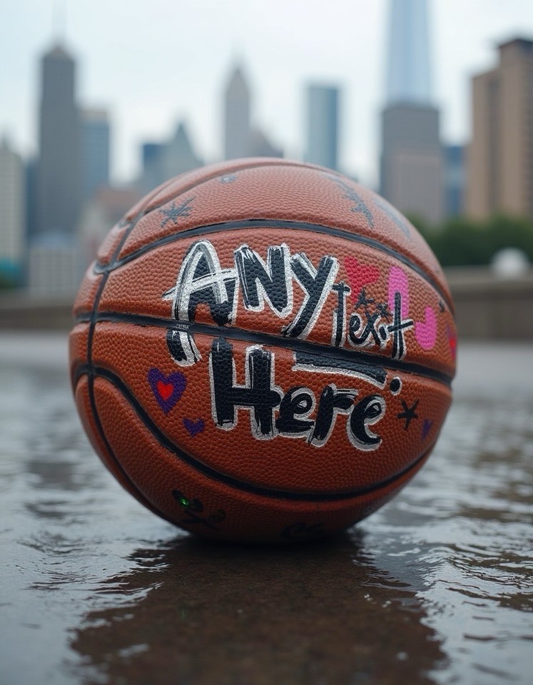 Personalized Painted Custom Hand-Painted Baskeball Item image 2