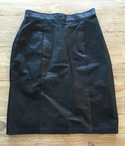 Vtg Daniel Marcus Women&#39;s Black Leather Pencil Skirt Size 10 - Made in C... - £29.52 GBP