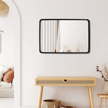 Rectangular Wall Mount Bathroom Mirror Vanity Mirror-L - Color: Black - Size: L - £129.85 GBP