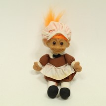 Thanksgiving Pilgrim Troll Doll Russ Orange Hair  8&quot; Rubber Head - $6.78