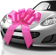Mata1 Giant Car Bow (Pink, 30 Inch) Big Gift Wrapping Bow for Large Gift Decorat - £18.12 GBP