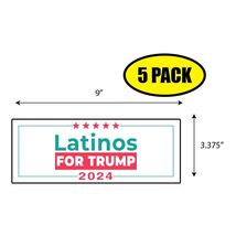 5 PACK 3.37"x 9" LATINOS FOR TRUMP Sticker Decal Gift MAGA Trump BS0025 - $6.53