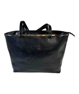 Christian Lacroix Black Leather Tote Bag Polka Dot Interior 16” x 11” Ha... - £17.59 GBP