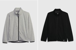New Gap Kid GapFit Cozy Zip Sweatshirt Pocket Black Gray Long Sleeve Sz 12 14 16 - £23.69 GBP
