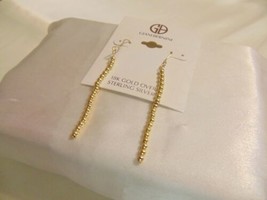 Giani Bernini18k Gold/Sterling Silver Linear Bead Dangle Drop Earrings K649 $110 - £36.50 GBP