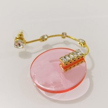 Hot Sale Luxury Brand 1 Piece Fashion Dangle Pink Crystal Acrylic Earrings  Gold - £56.65 GBP