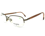 Gold &amp; Wood Eyeglasses Frames 366.10 BR4 Brown gold Round Half Rim 55-17... - £147.92 GBP