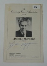 Lincoln Mayorga Signed Season 1986-87 Program Pianist Autographed - $24.74