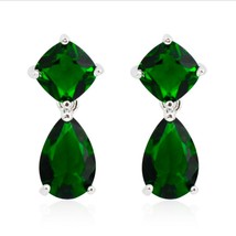 5ct Amortiguador&amp;Pera Esmeralda Verde Imitación Colgante/Colgante Dormilonas 925 - £90.21 GBP