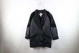 Vtg 90s Streetwear Womens Large Distressed Gothic Paisley Leather Coat J... - $1,671.55 MXN