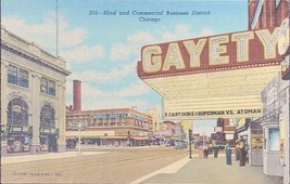 Commercial Business District Chicago Illinois Gayety Theater Superman Vintage - £4.98 GBP