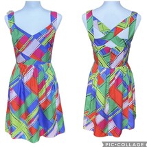 Anthropologie Leifsdottir Silk Geometric Print Calliope Mini Dress Size 2 - £24.43 GBP