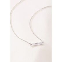 Tiny Tags Silver Plated Mama Bar Chain Necklace Silver Pendant - $21.34 CAD