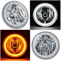 7&quot; Crystal Switchback White LED Halo Angel Eye Amber Turn Signal Headlights Pair - £160.21 GBP